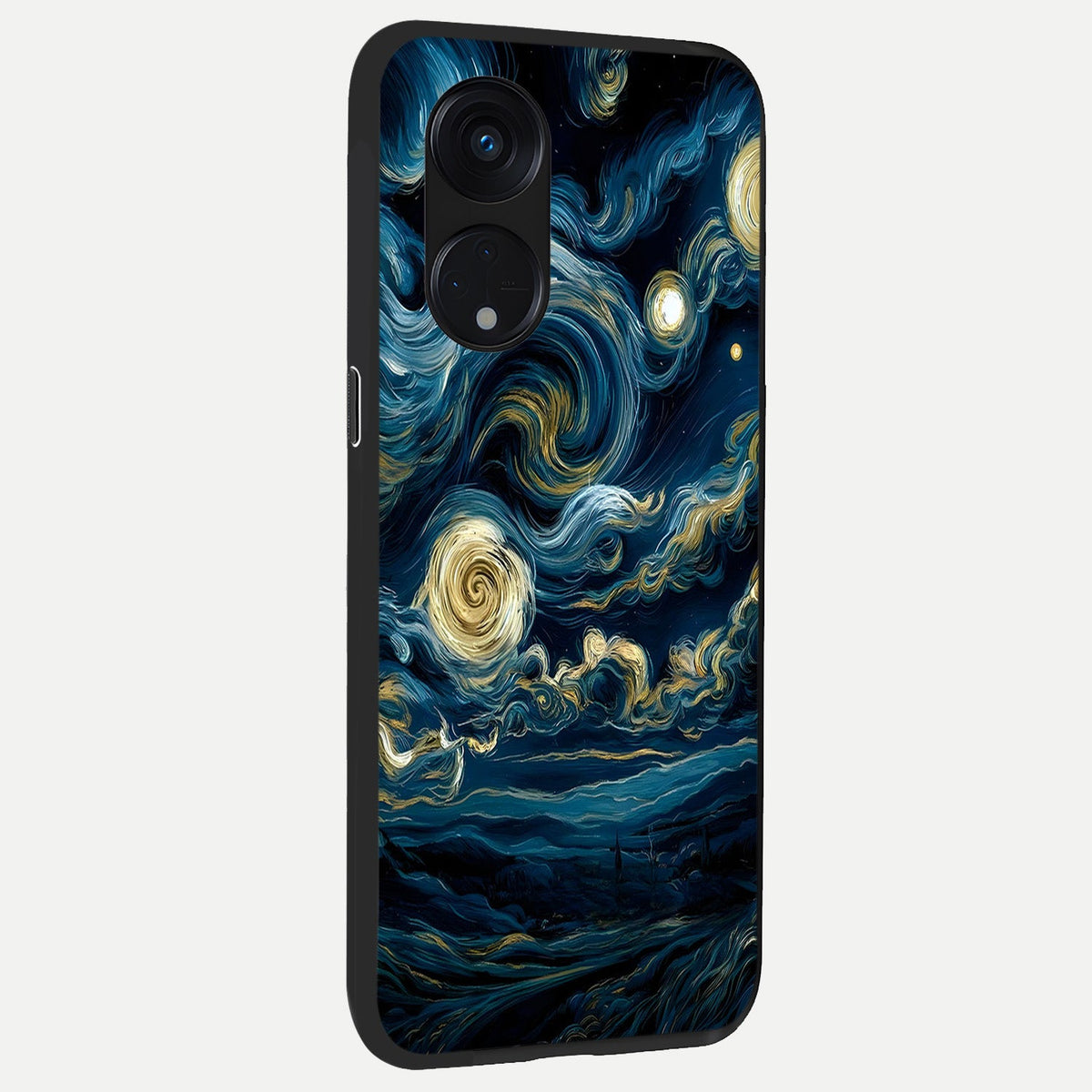  Midnight Sky Whirl back cover For Oppo Reno 8T 5G slim fit glass case with vibrant aesthetic design