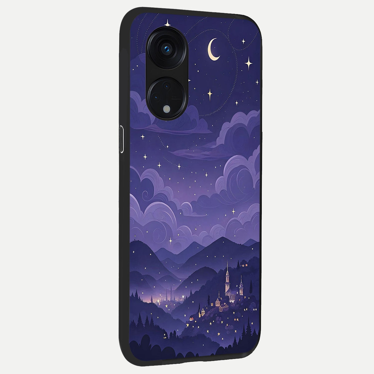  Minimal Night View back cover For Oppo Reno 8T 5G slim fit glass case with vibrant aesthetic design