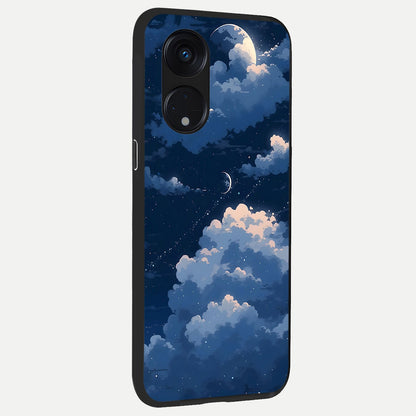  Moon Dream Haze back cover For Oppo Reno 8T 5G slim fit glass case with vibrant aesthetic design