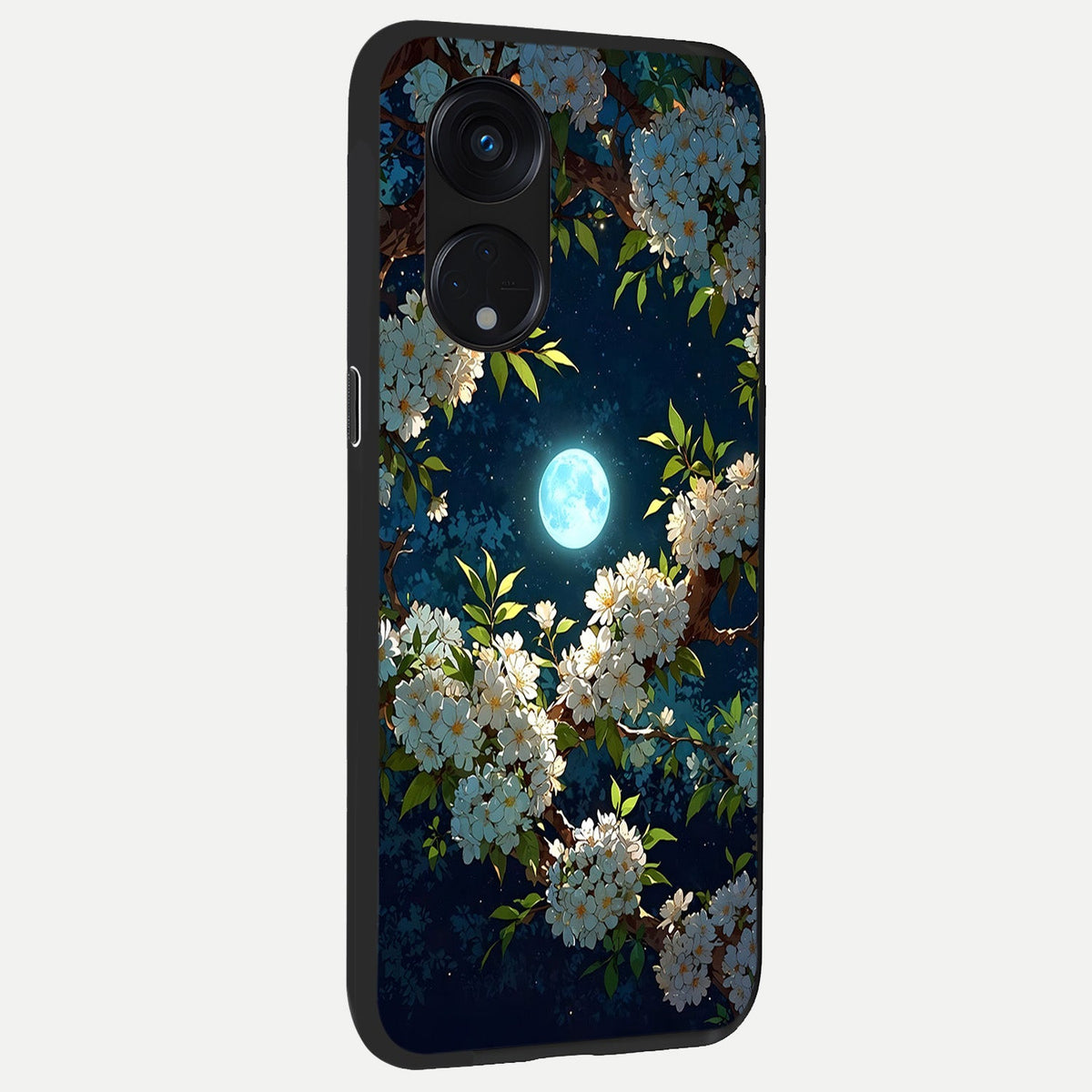  Moonlit Blossom Dream back cover For Oppo Reno 8T 5G slim fit glass case with vibrant aesthetic design