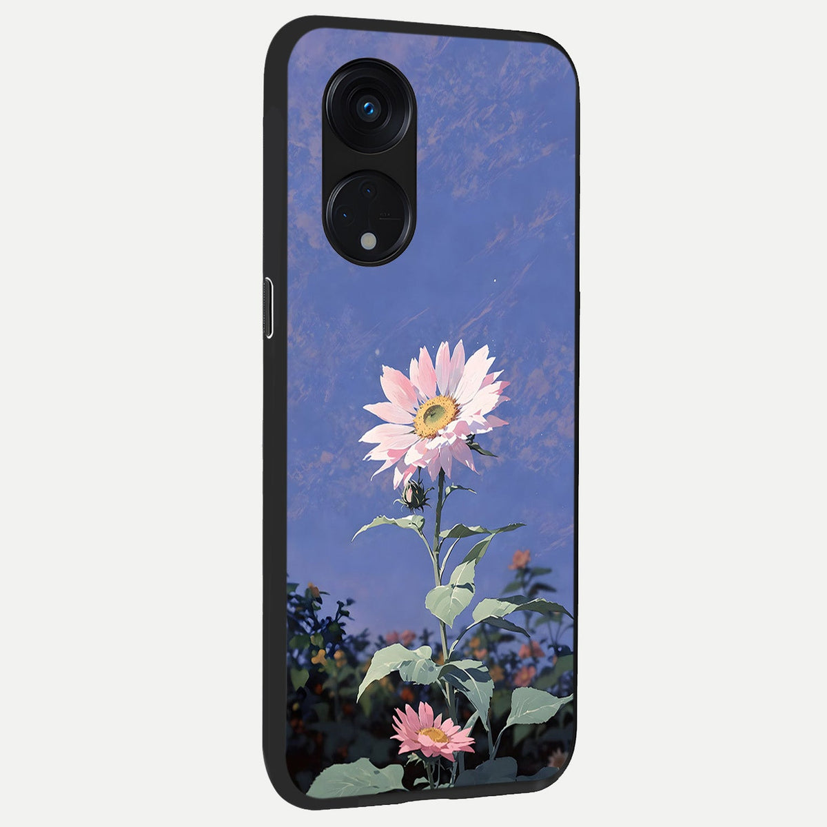  Pink Shells Outline back cover For Oppo Reno 8T 5G slim fit glass case with vibrant aesthetic design