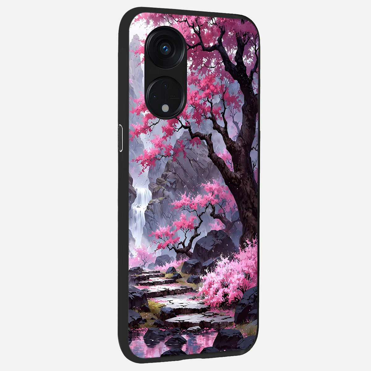  Pink Sunflower Glow back cover For Oppo Reno 8T 5G slim fit glass case with vibrant aesthetic design