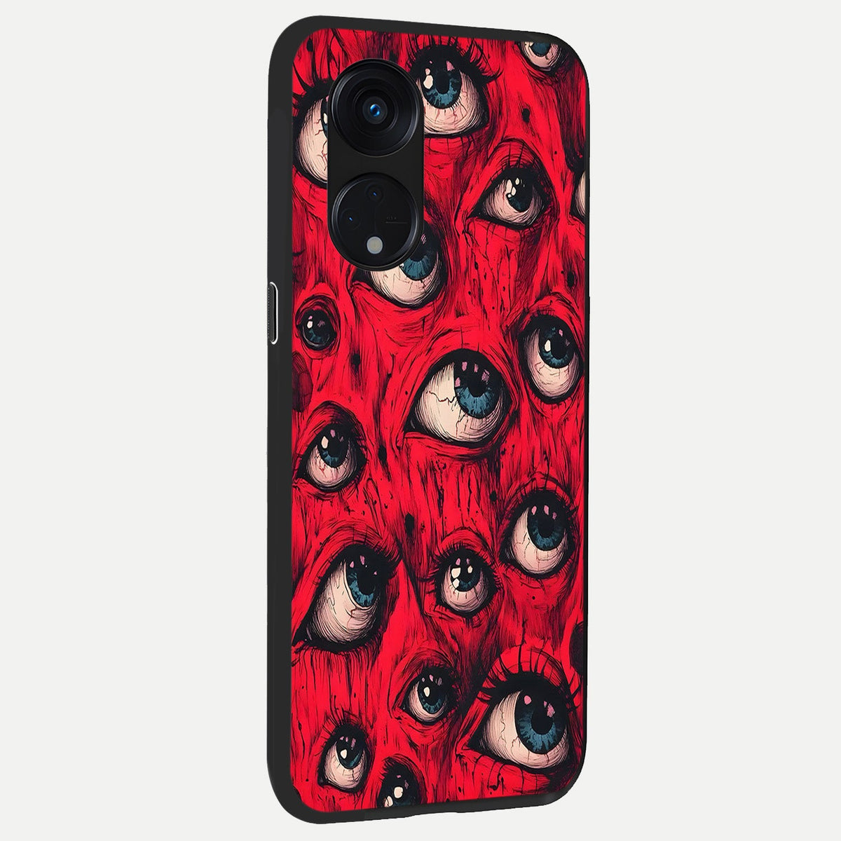  Red Eyes Pattern back cover For Oppo Reno 8T 5G slim fit glass case with vibrant aesthetic design