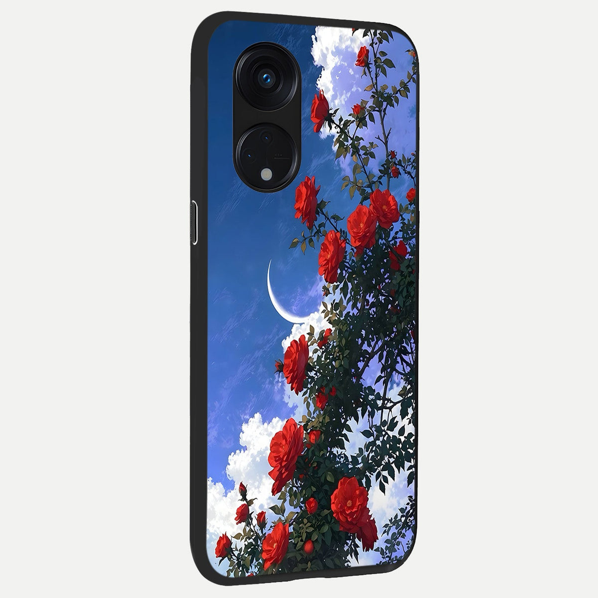  Rose Drift Flowers back cover For Oppo Reno 8T 5G slim fit glass case with vibrant aesthetic design