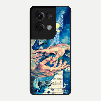  Aesthetic Divider Glass Case For Oppo Reno 8 Pro back cover – full design glossy printed glass finish
