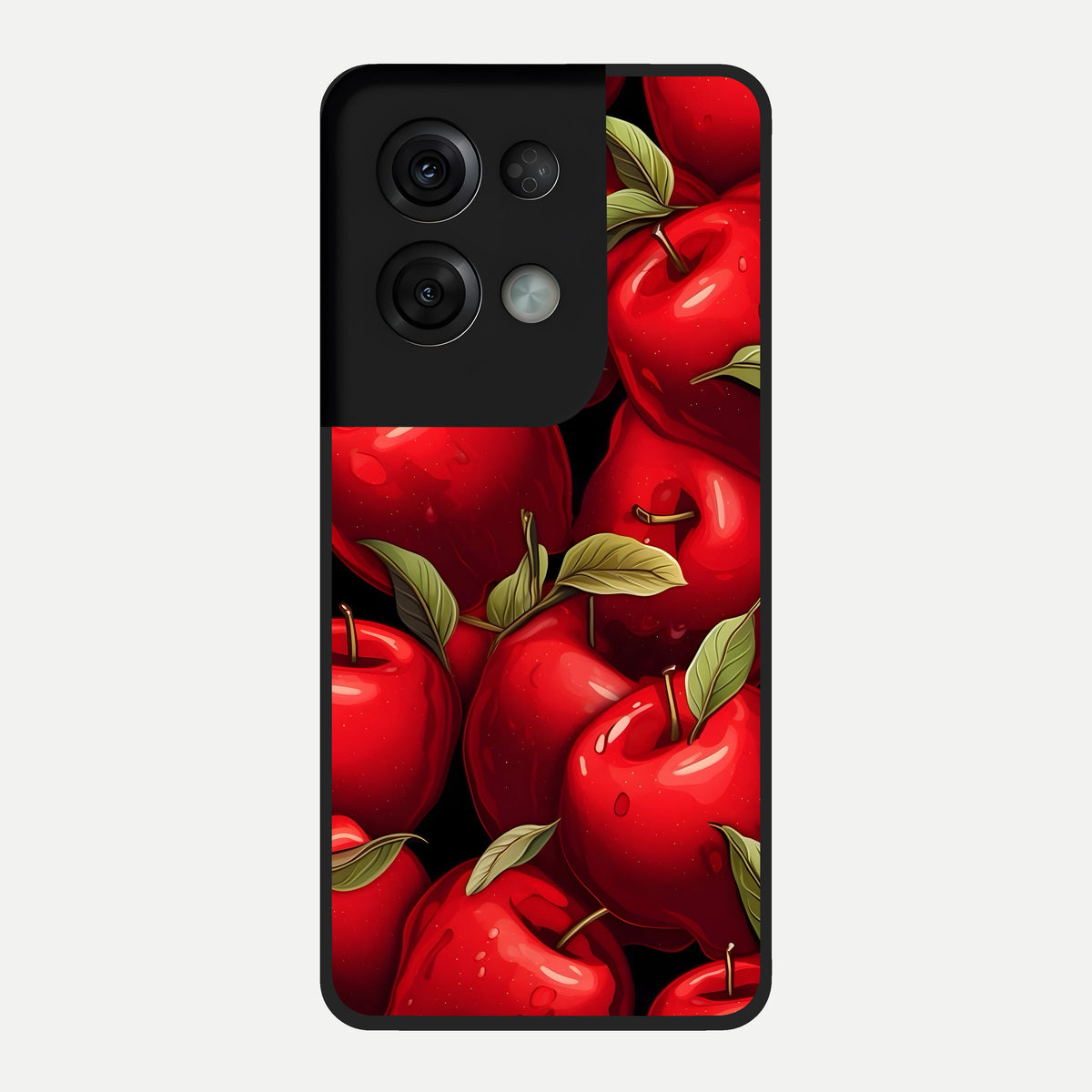  Apple Pattern Glass Case For Oppo Reno 8 Pro back cover – full design glossy printed glass finish