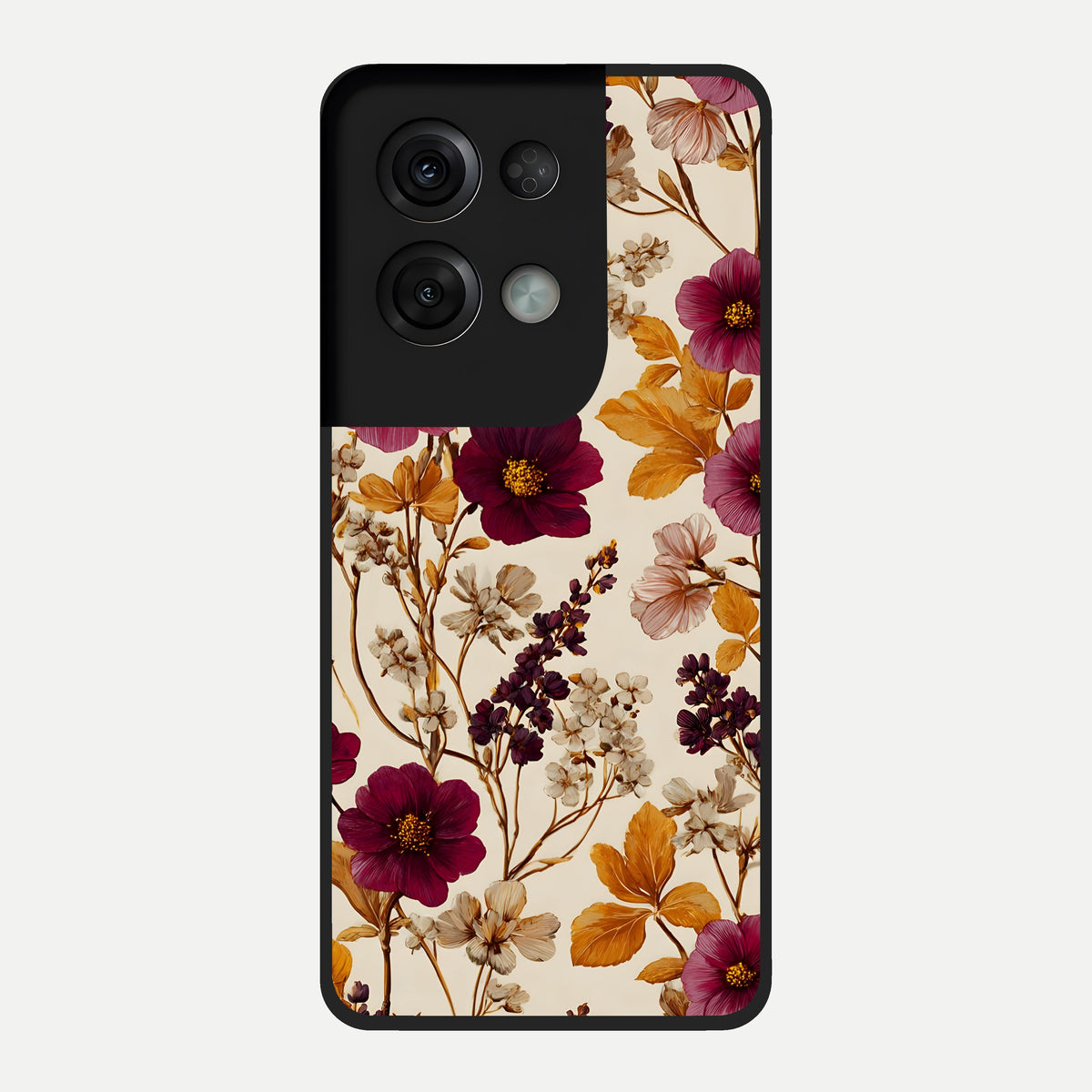  Autumn Wine Bloom Glass Case For Oppo Reno 8 Pro back cover – full design glossy printed glass finish