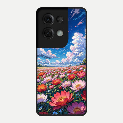  Blossom Sky Field Glass Case For Oppo Reno 8 Pro back cover – full design glossy printed glass finish