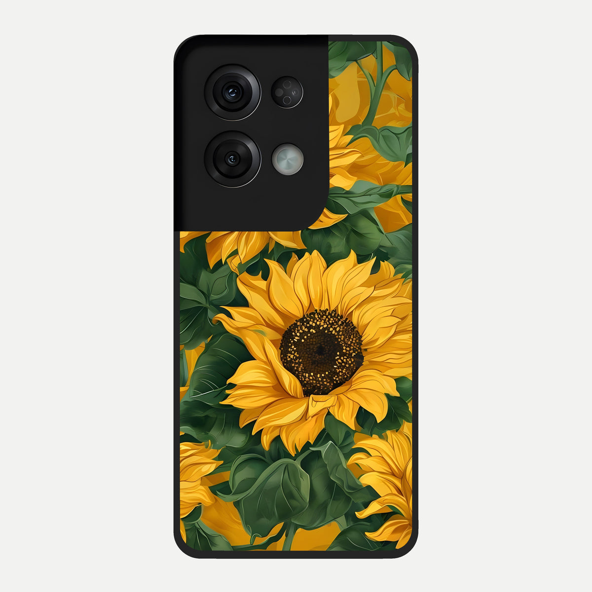  Bright Sunflower Bloom Glass Case For Oppo Reno 8 Pro back cover – full design glossy printed glass finish