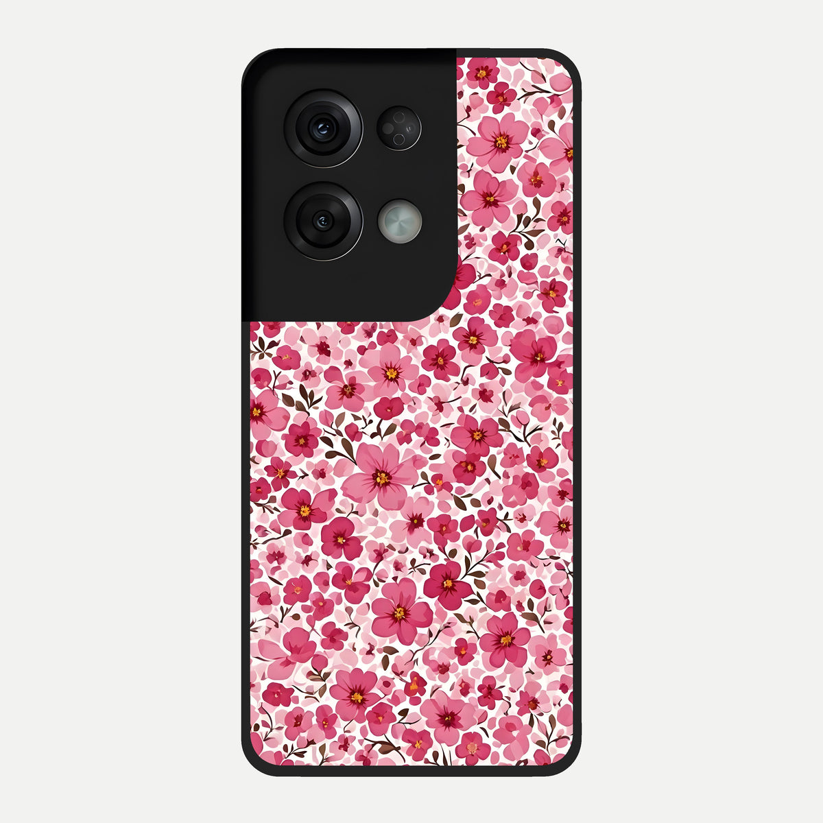  Cherry Blossom Charm Glass Case For Oppo Reno 8 Pro back cover – full design glossy printed glass finish