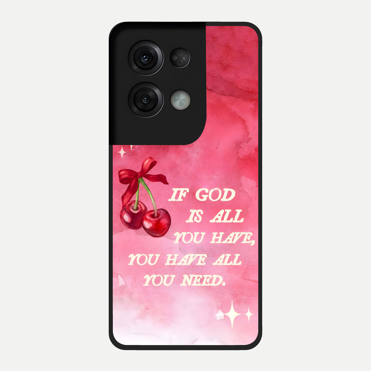  Cherry Quote Glass Case For Oppo Reno 8 Pro back cover – full design glossy printed glass finish