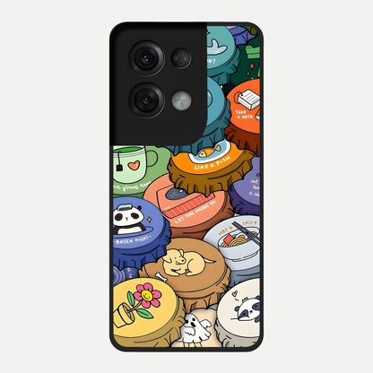 Coins Patterns Glass Case For Oppo Reno 8 Pro back cover – full design glossy printed glass finish