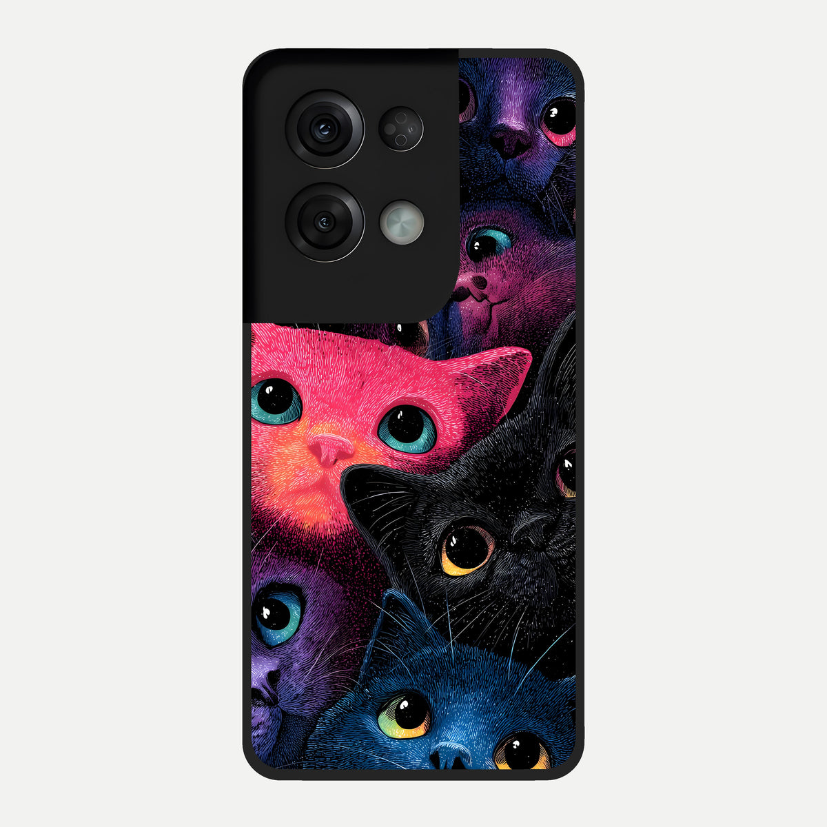  Cosmic Cats Dreams Glass Case For Oppo Reno 8 Pro back cover – full design glossy printed glass finish