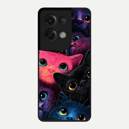  Cosmic Cats Dreams Glass Case For Oppo Reno 8 Pro back cover – full design glossy printed glass finish