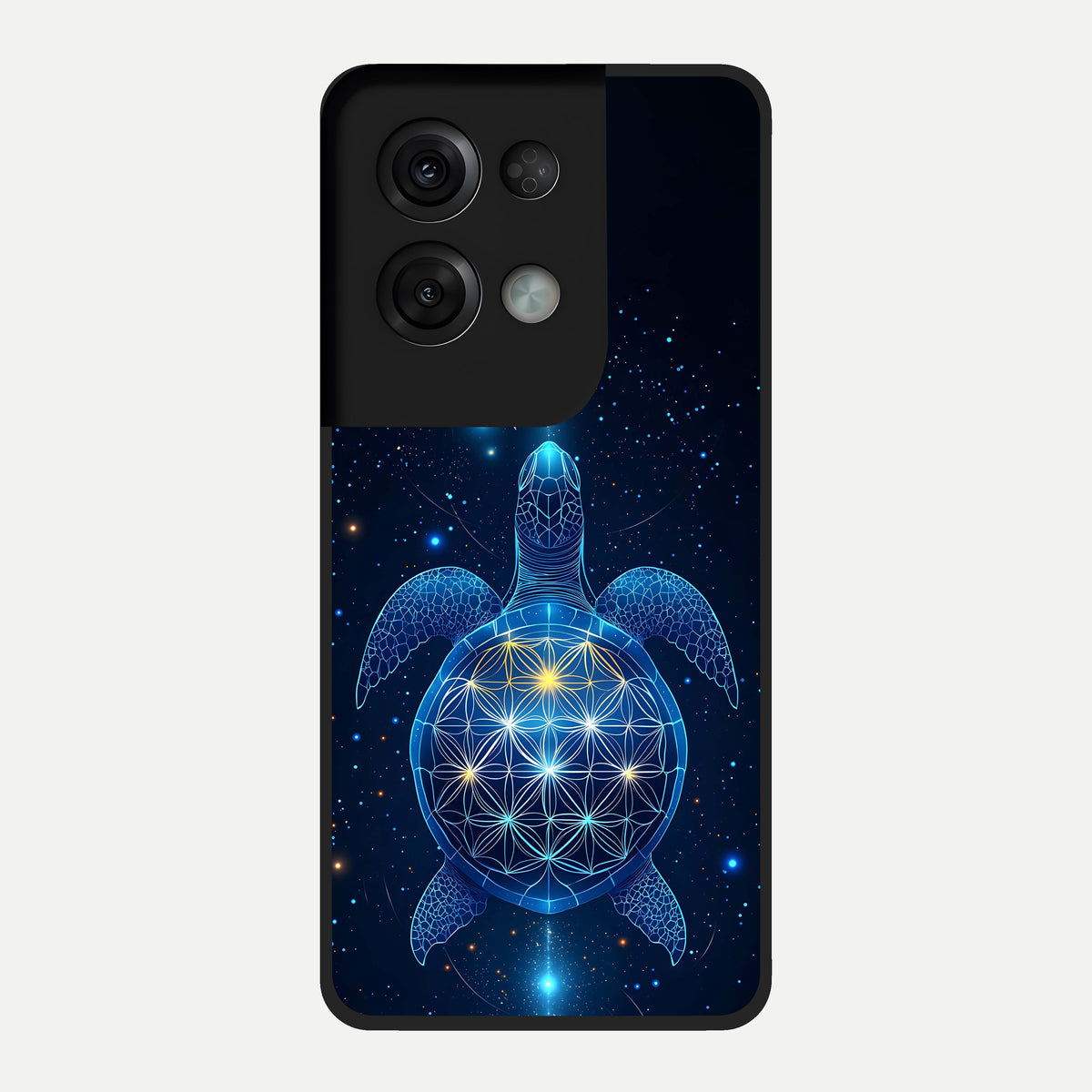  Crimson Blue Turtle Glass Case For Oppo Reno 8 Pro back cover – full design glossy printed glass finish