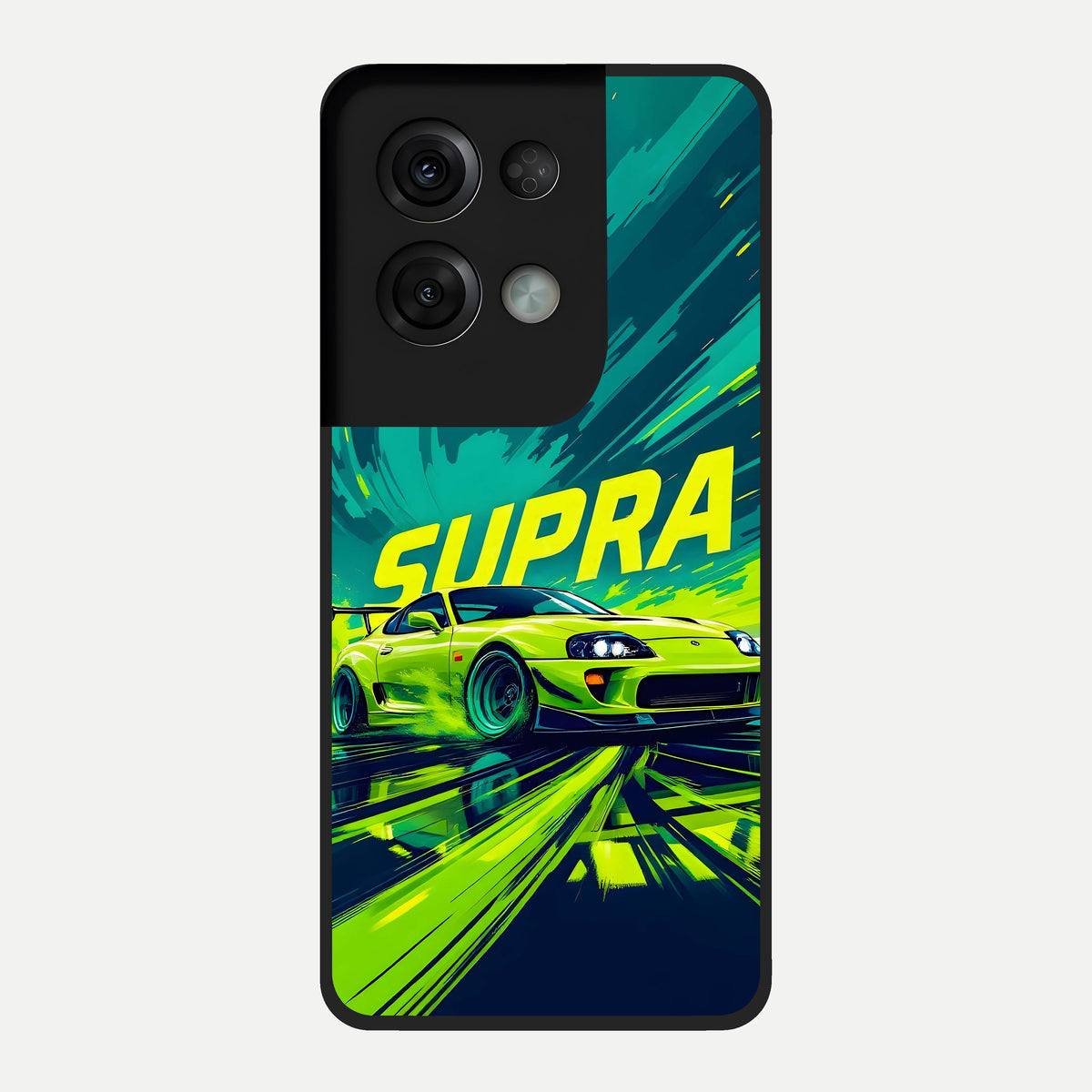  Electric Supra Thunder Glass Case For Oppo Reno 8 Pro back cover – full design glossy printed glass finish