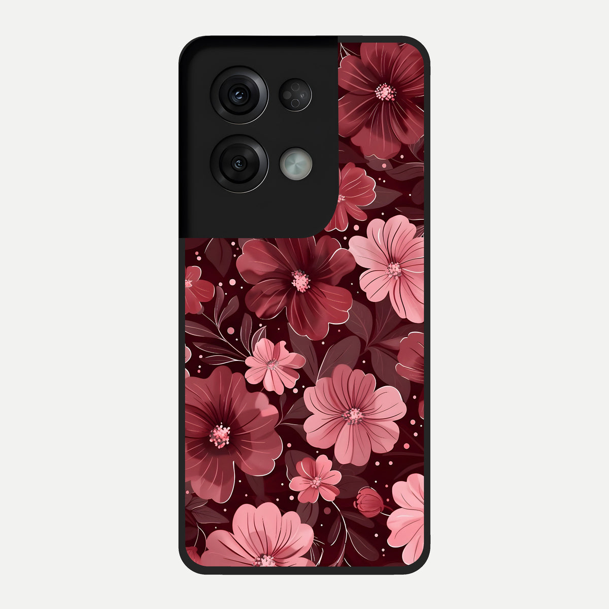  Flower Blush Bloom Glass Case For Oppo Reno 8 Pro back cover – full design glossy printed glass finish