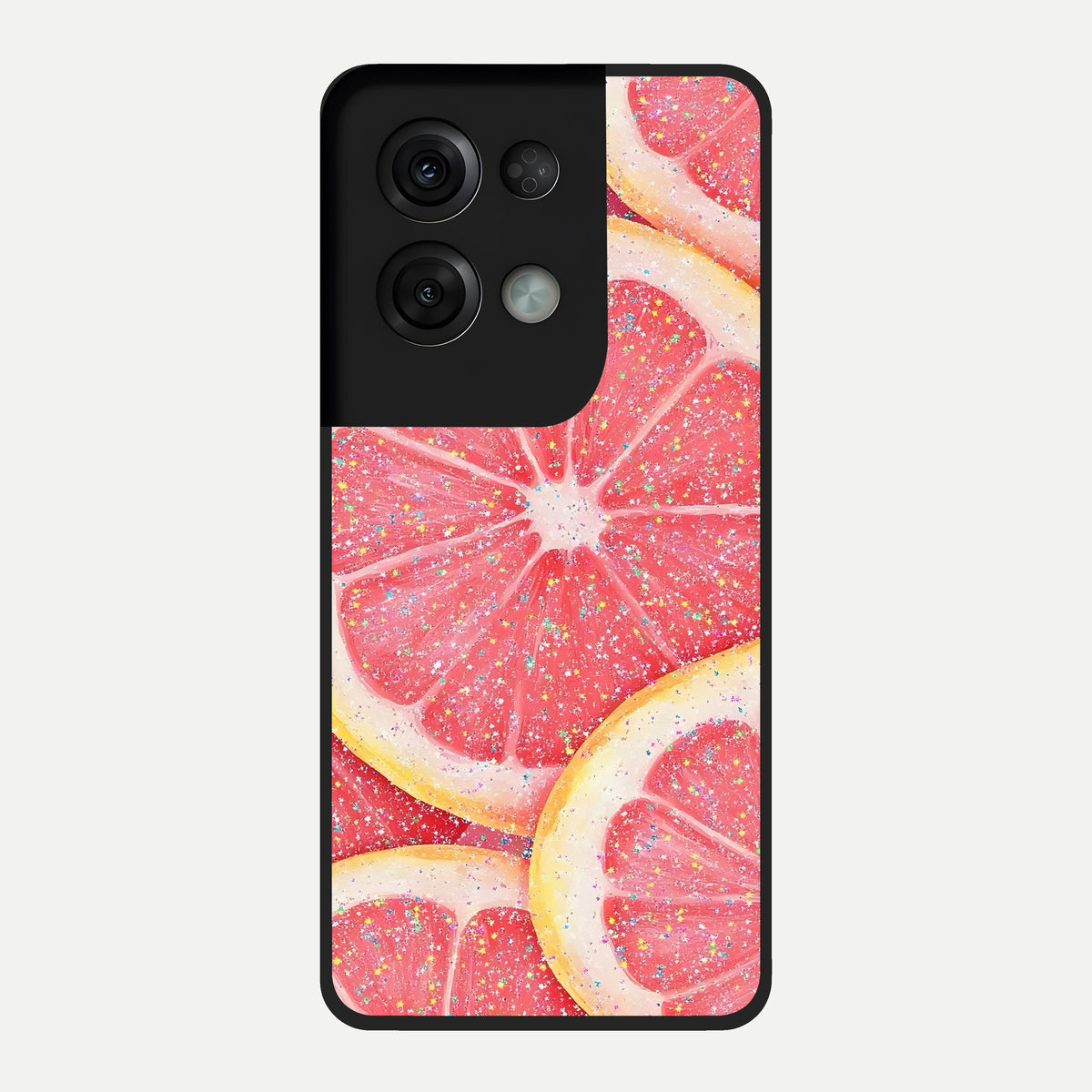  Glitter Grapefruit Glass Case For Oppo Reno 8 Pro back cover – full design glossy printed glass finish