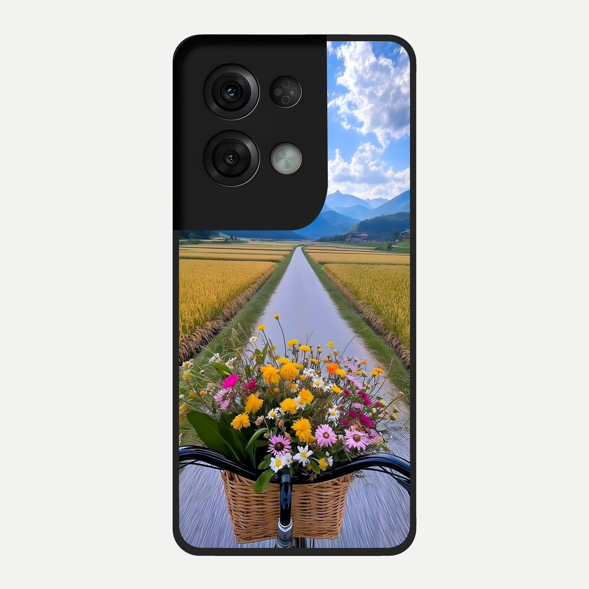  Golden Field Journey Glass Case For Oppo Reno 8 Pro back cover – full design glossy printed glass finish