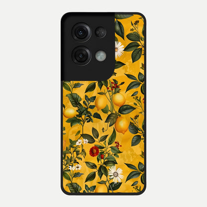  Golden Lemon Field Glass Case For Oppo Reno 8 Pro back cover – full design glossy printed glass finish