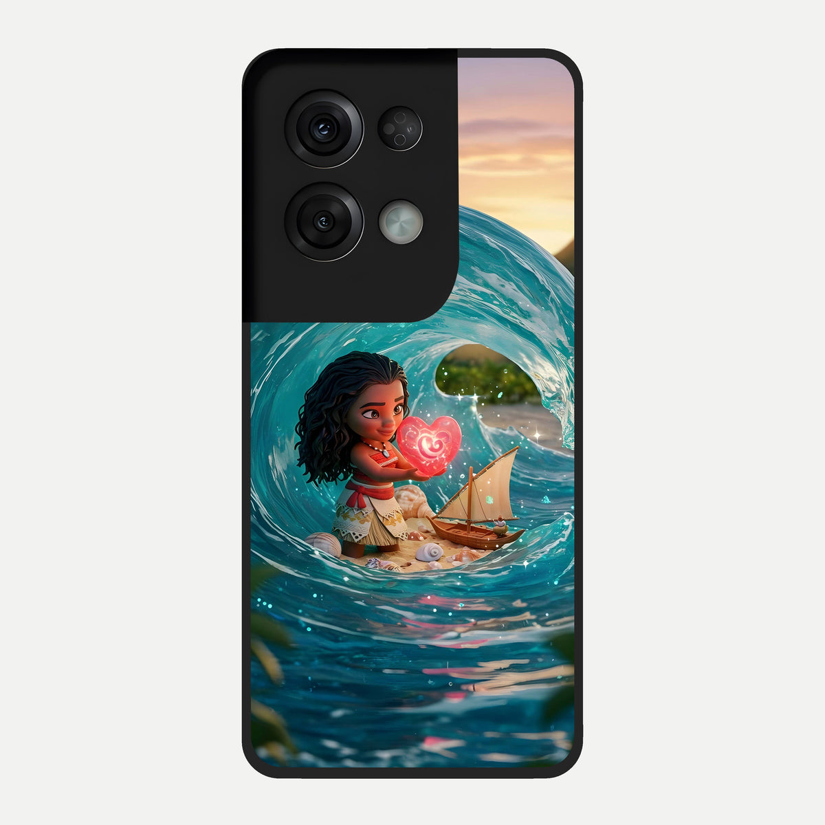  Heart of Ocean Glass Case For Oppo Reno 8 Pro back cover – full design glossy printed glass finish