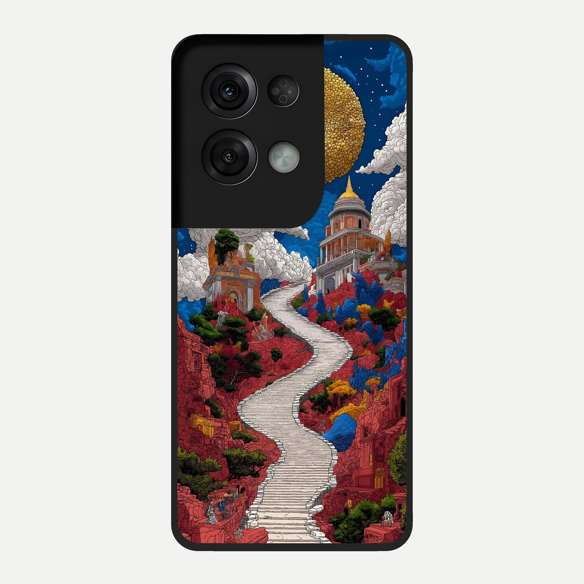  Heavenly Moon Path Glass Case For Oppo Reno 8 Pro back cover – full design glossy printed glass finish