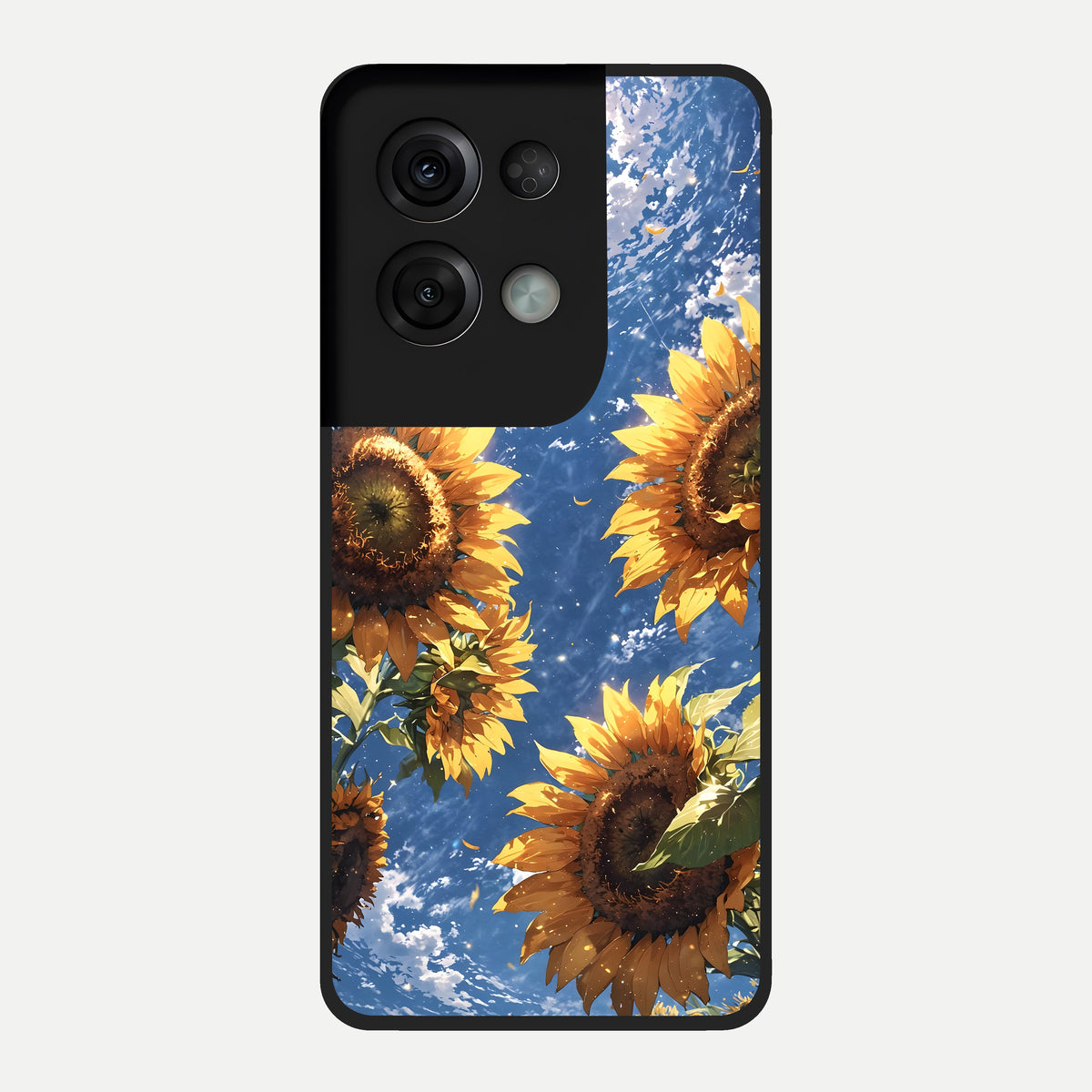  Heavenly Sunflower Rise Glass Case For Oppo Reno 8 Pro back cover – full design glossy printed glass finish