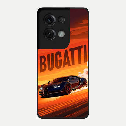  Inferno Bugatti Storm Glass Case For Oppo Reno 8 Pro back cover – full design glossy printed glass finish