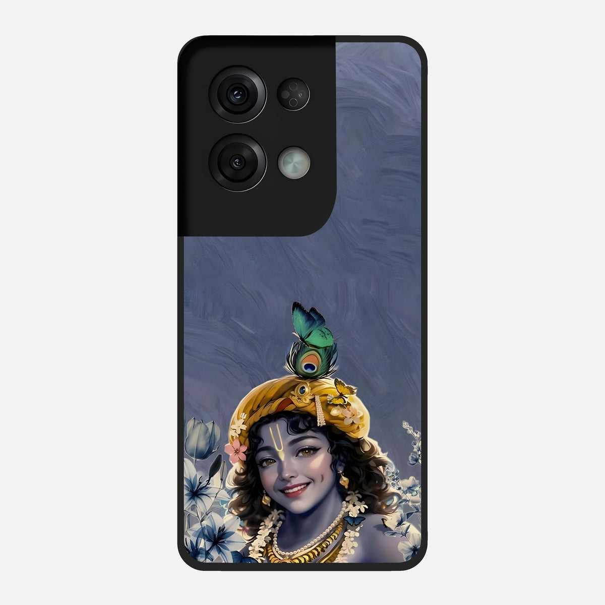 Lord Krishna Glass Case For Oppo Reno 8 Pro back cover – full design glossy printed glass finish