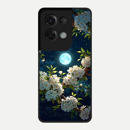  Moonlit Blossom Dream Glass Case For Oppo Reno 8 Pro back cover – full design glossy printed glass finish