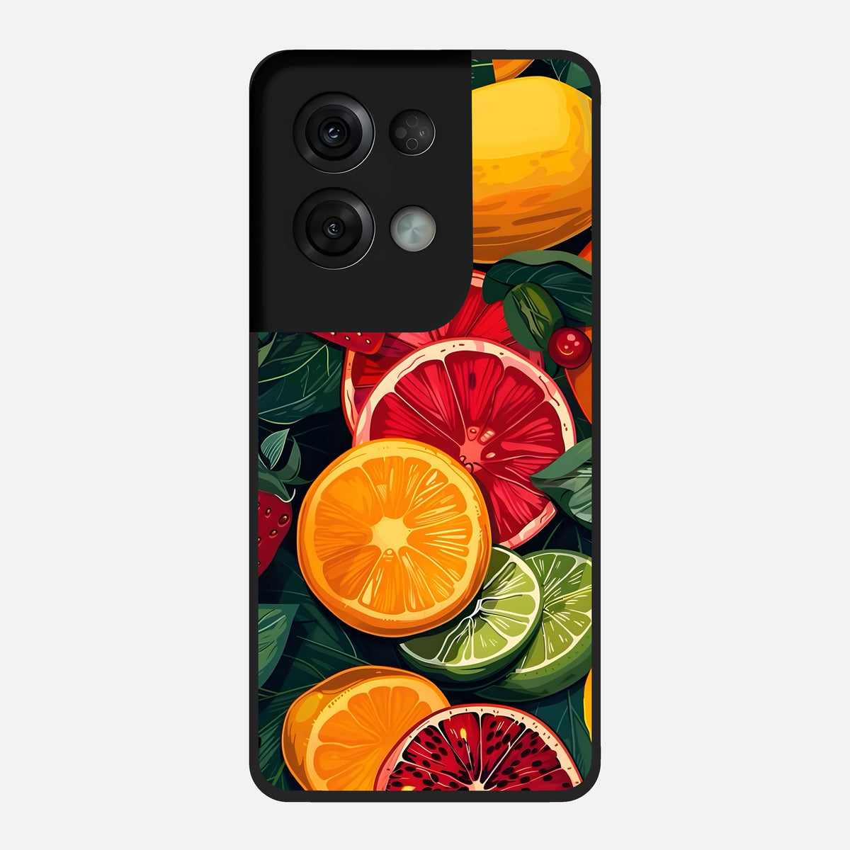 Multiple Fruits Glass Case For Oppo Reno 8 Pro back cover – full design glossy printed glass finish