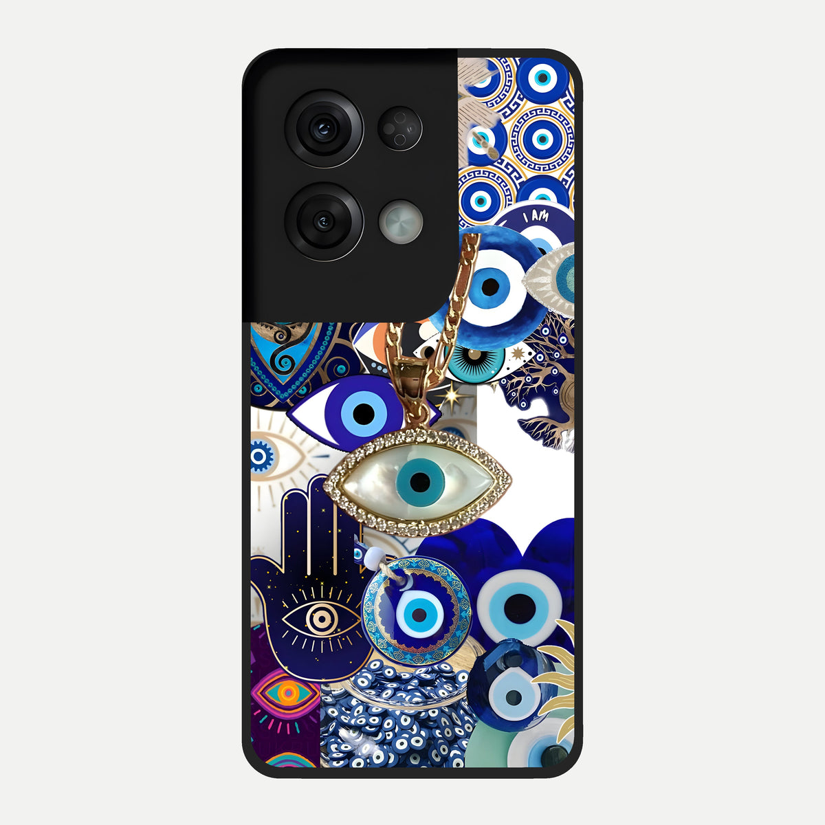  Mystic Charm Eye Glass Case For Oppo Reno 8 Pro back cover – full design glossy printed glass finish