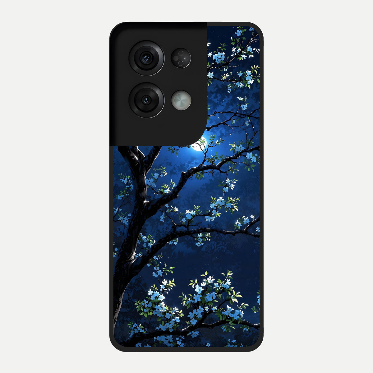  Mystic Floral Night Glass Case For Oppo Reno 8 Pro back cover – full design glossy printed glass finish