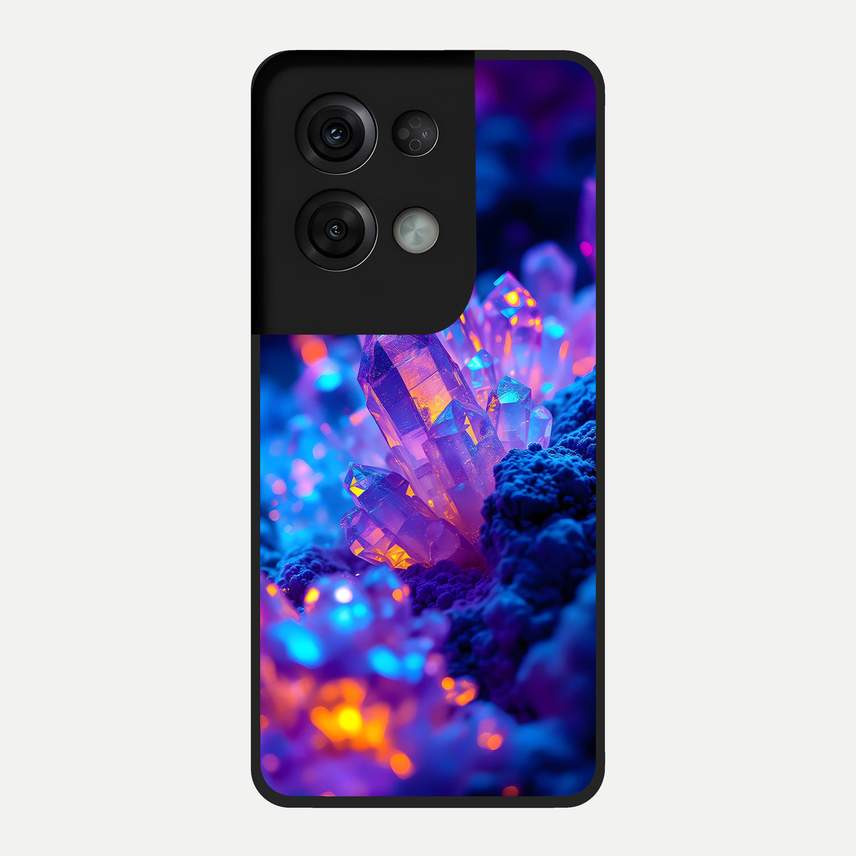  Neon Aura Shards Glass Case For Oppo Reno 8 Pro back cover – full design glossy printed glass finish