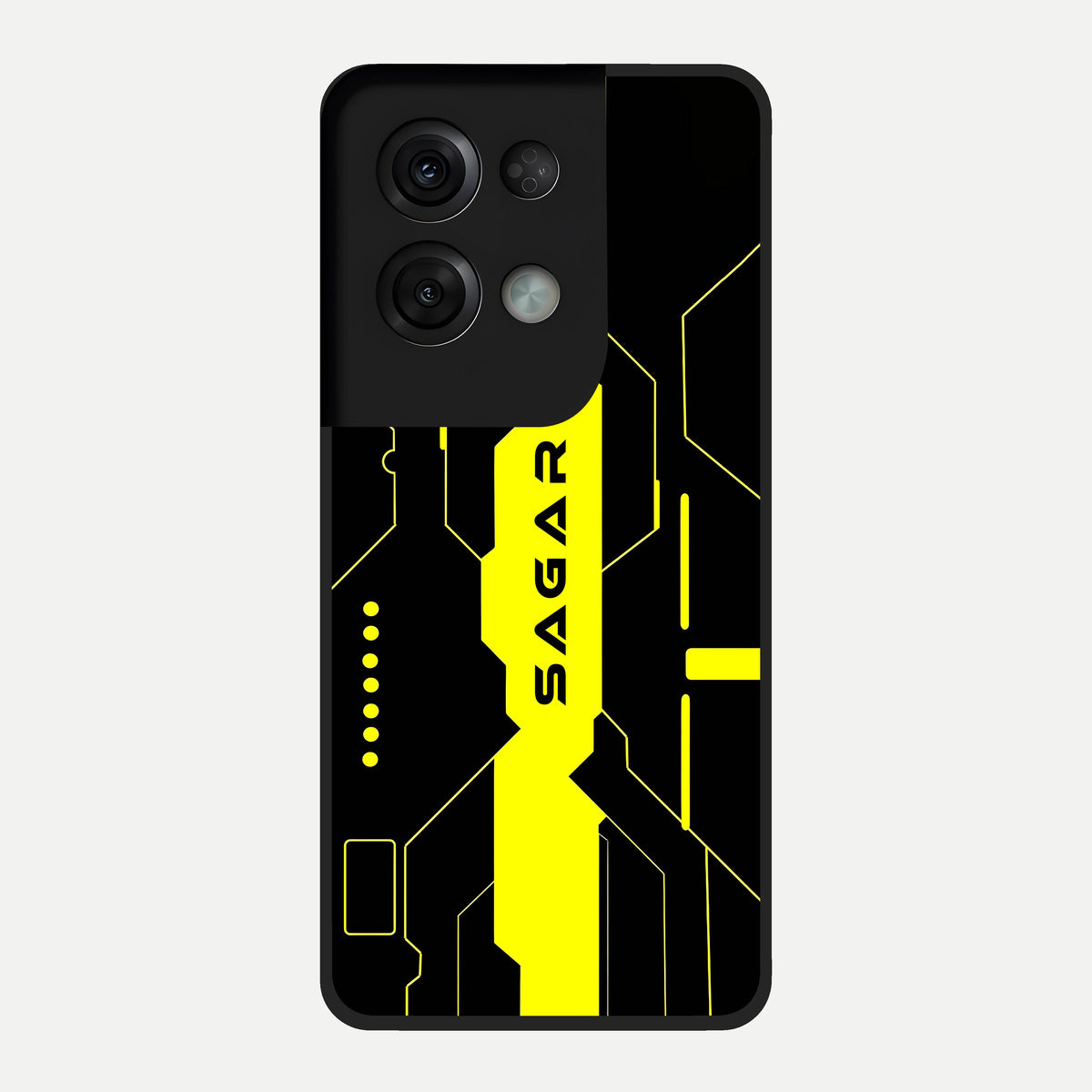  Neon CYBERPUNK Custom Name Glass Case For Oppo Reno 8 Pro back cover – full design glossy printed glass finish