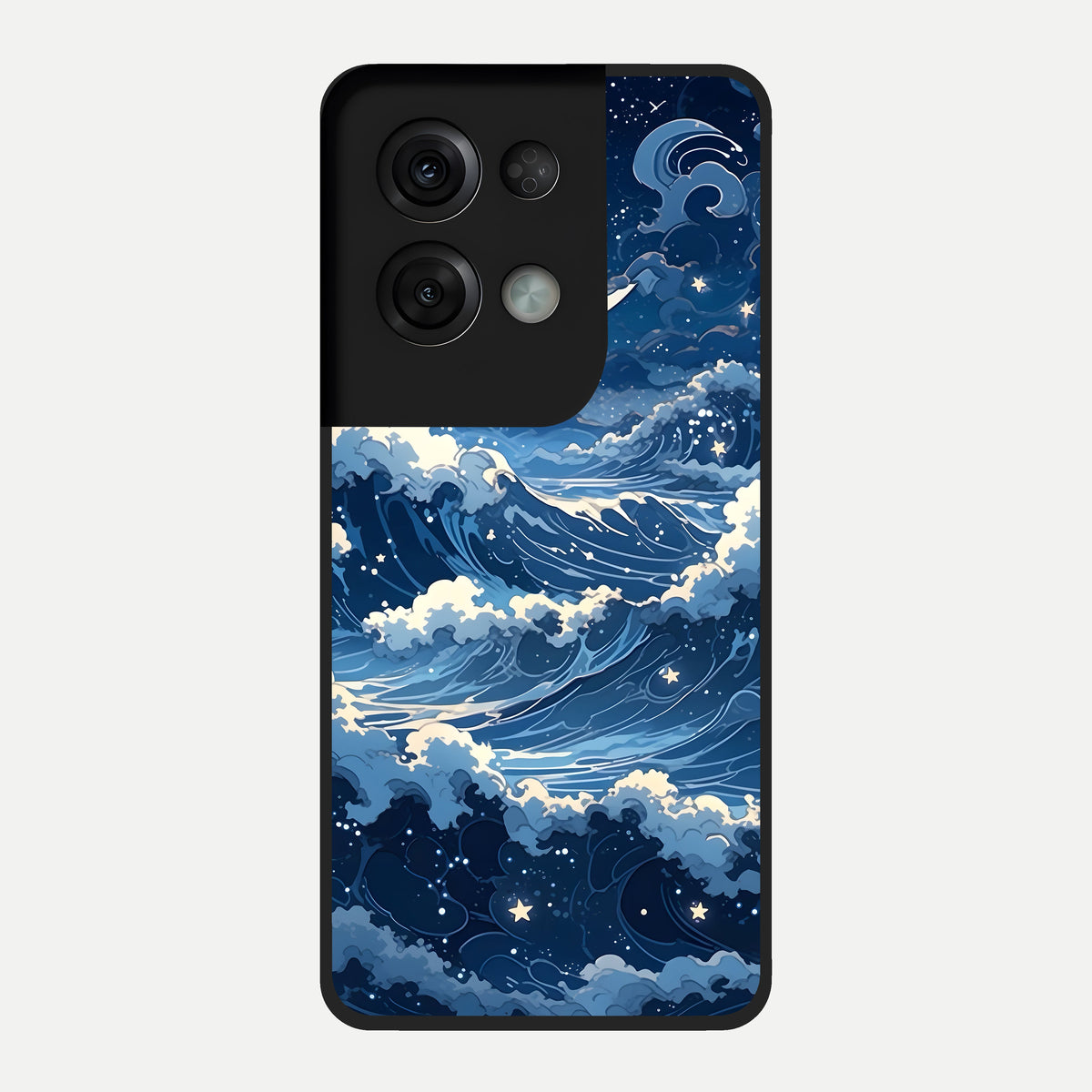 Ocean Moon Waves Glass Case For Oppo Reno 8 Pro back cover – full design glossy printed glass finish