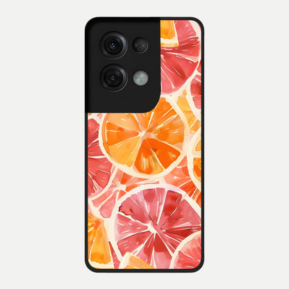  Orange Fruits Pattern Glass Case For Oppo Reno 8 Pro back cover – full design glossy printed glass finish