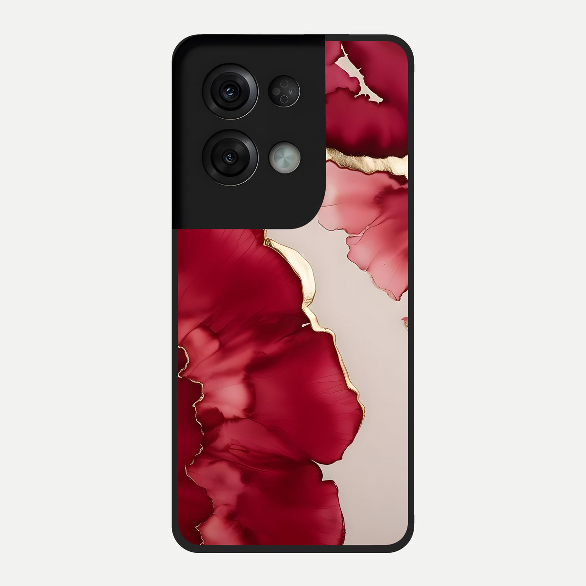 Pink And White Marble Glass Case For Oppo Reno 8 Pro back cover – full design glossy printed glass finish