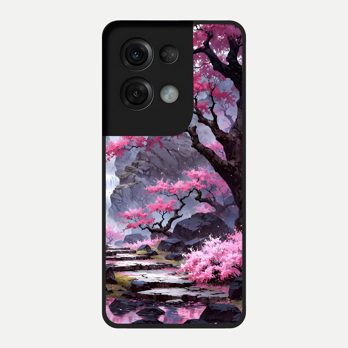  Pink Sunflower Glow Glass Case For Oppo Reno 8 Pro back cover – full design glossy printed glass finish