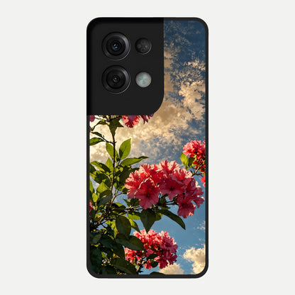  Red Bloom Skies Glass Case For Oppo Reno 8 Pro back cover – full design glossy printed glass finish