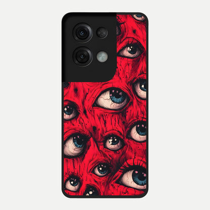  Red Eyes Pattern Glass Case For Oppo Reno 8 Pro back cover – full design glossy printed glass finish
