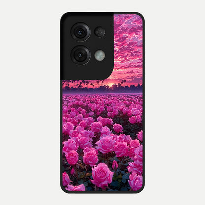  Rose Sunset Valley Glass Case For Oppo Reno 8 Pro back cover – full design glossy printed glass finish