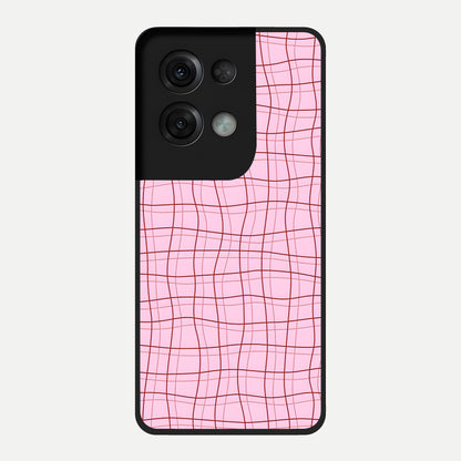  Soft Grid Bliss Glass Case For Oppo Reno 8 Pro back cover – full design glossy printed glass finish