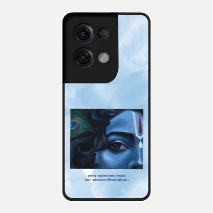  Spiritual Krishna Glass Case For Oppo Reno 8 Pro back cover – full design glossy printed glass finish