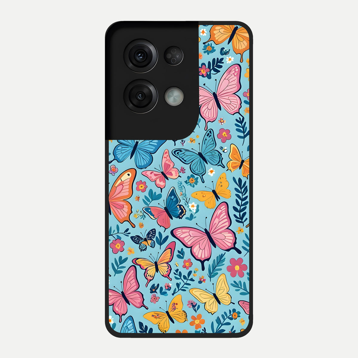  Spring Wing Garden Glass Case For Oppo Reno 8 Pro back cover – full design glossy printed glass finish