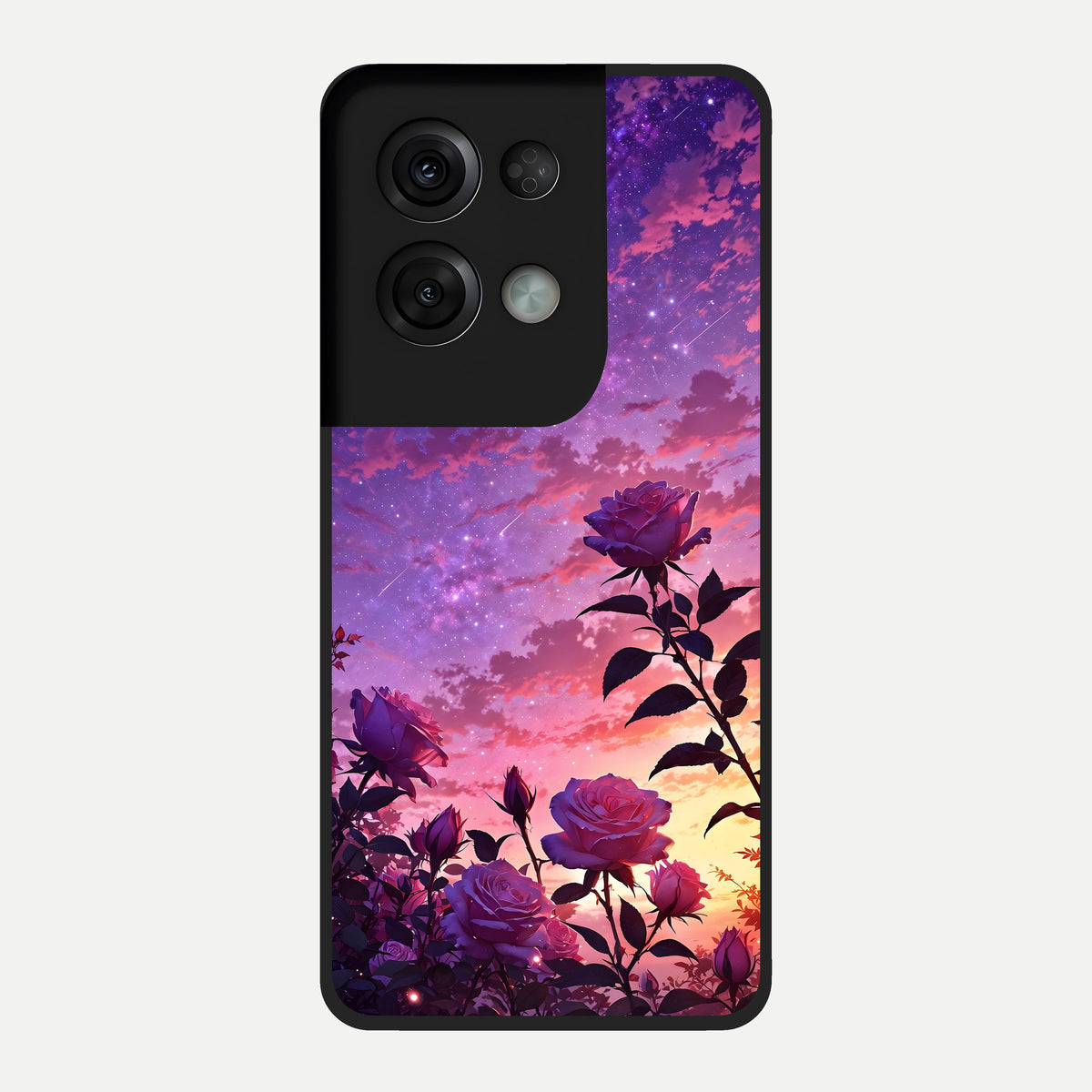  Starlit Rose Twilight Glass Case For Oppo Reno 8 Pro back cover – full design glossy printed glass finish