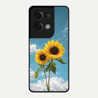  Sunlit Daisy Glow Glass Case For Oppo Reno 8 Pro back cover – full design glossy printed glass finish