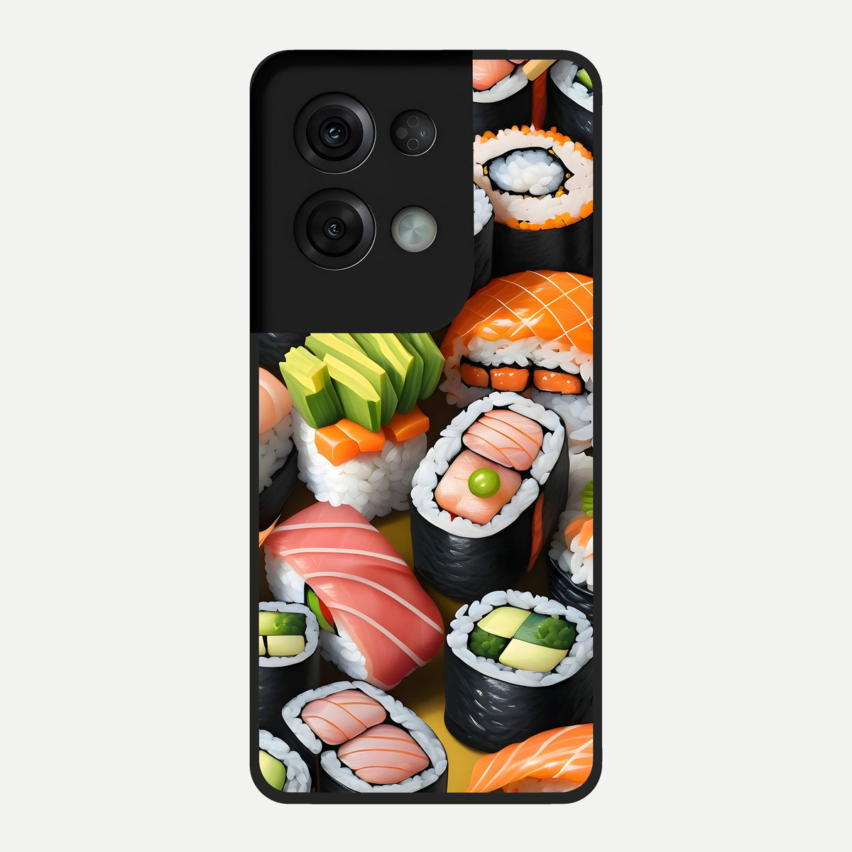  Sushi Food Pattern Glass Case For Oppo Reno 8 Pro back cover – full design glossy printed glass finish