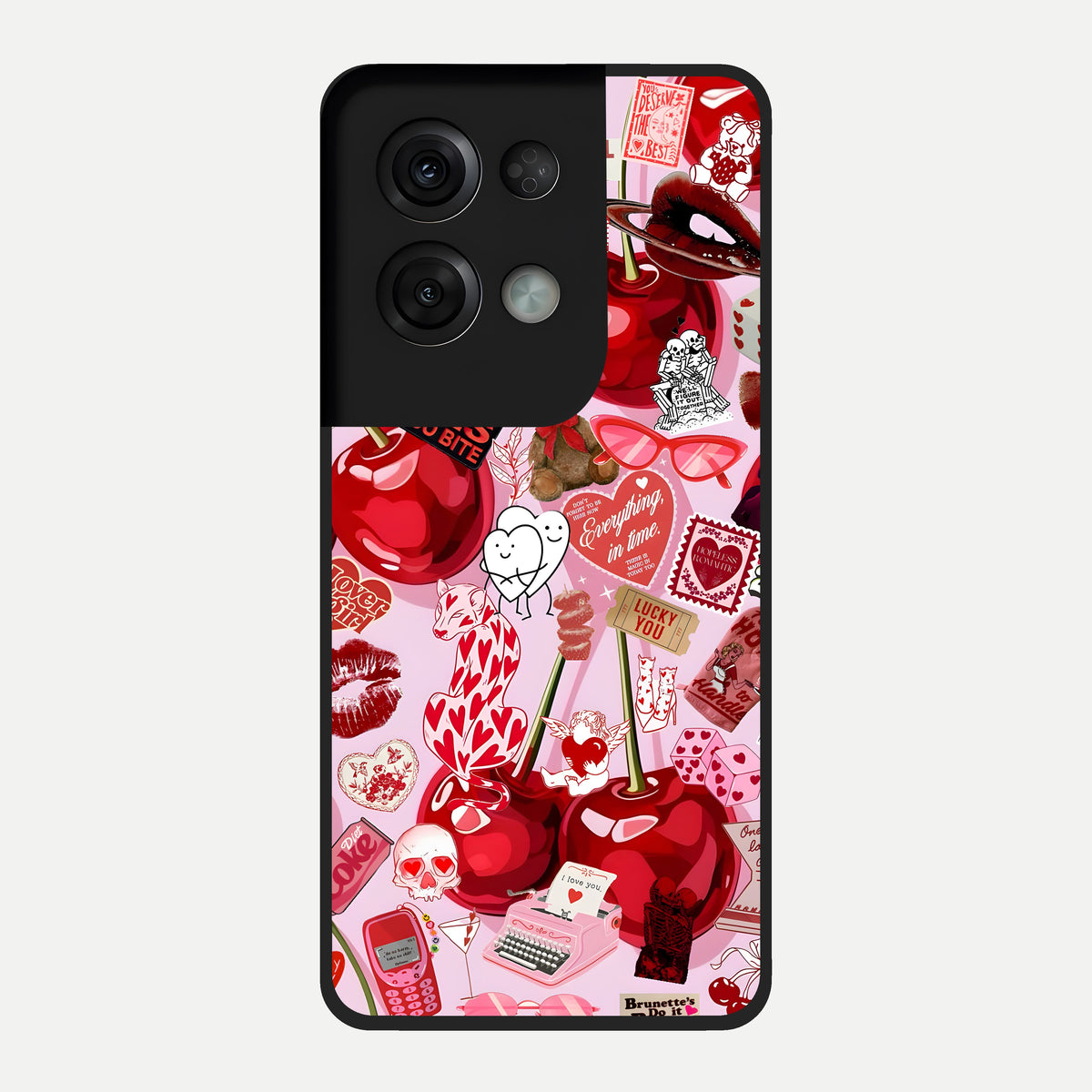  Sweet Cherry Chaos Glass Case For Oppo Reno 8 Pro back cover – full design glossy printed glass finish