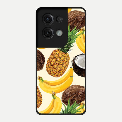  Tropical Fruit Mood Glass Case For Oppo Reno 8 Pro back cover – full design glossy printed glass finish